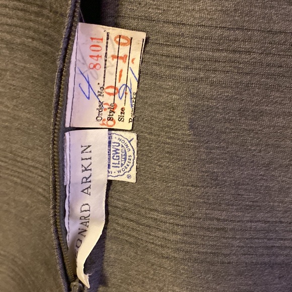 Vintage Leonard Arkin  gray designer dress with Union tag and belt - Picture 5 of 12